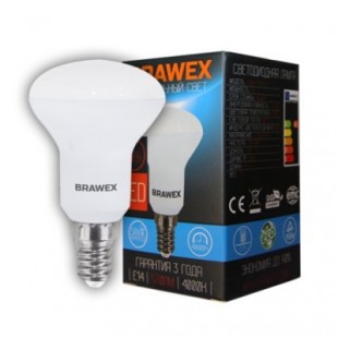 Лампа светодиодная Brawex (Рефлекторная R50) 7Вт., Нейтральный белый свет, цоколь Е14, Р-02