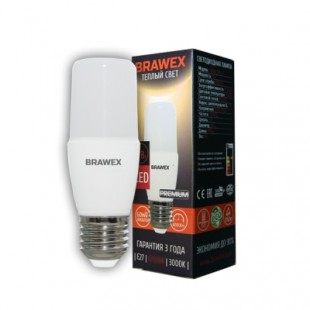 Лампа светодиодная Brawex (широкий угол) 10Вт., Тёплый белый свет, цоколь Е27, Ш-03