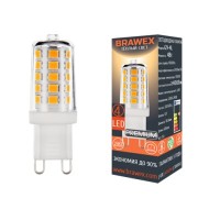 Лампа светодиодная Brawex (капсульная) 4Вт., Тёплый белый свет, цоколь G9, Т-11