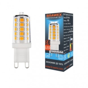 Лампа светодиодная Brawex (капсульная) 4Вт., Нейтральный белый свет, цоколь G9, Т-12