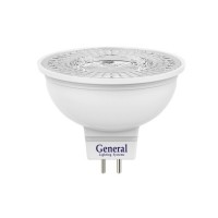Лампа светодиодная с диффузором General (MR16) 8Вт., Нейтральный белый свет, цоколь GU5.3, 636200