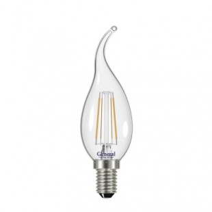Лампа светодиодная филаментная General (свеча на ветру) 7Вт., Тёплый белый свет, цоколь Е14, 647100