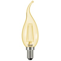 Лампа светодиодная филаментная General (свеча на ветру золотая) 7Вт., Тёплый белый свет, цоколь Е14, 647300
