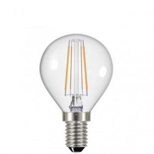 Лампа светодиодная филаментная General (шарик) 6Вт., Тёплый белый свет, цоколь Е14, 647400