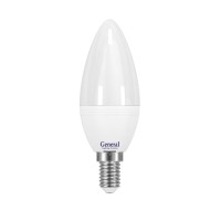 Лампа светодиодная General (свеча матовая) 7Вт., Теплый белый свет, цоколь Е14, 637900