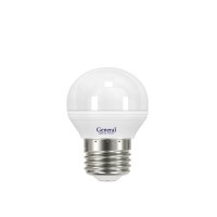 Комплект из 3-х светодиодных ламп General (шарик матовый) 7Вт., Теплый белый свет, цоколь Е27, 691000