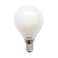 Лампа светодиодная филаментная General (шарик матовый) 6Вт., Тёплый белый свет, цоколь Е14, 649959