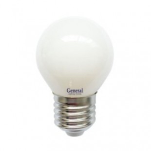 Лампа светодиодная филаментная General (шарик матовый) 6Вт., Тёплый белый свет, цоколь Е27, 649962
