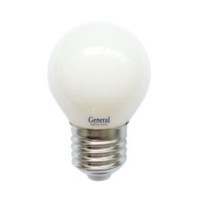 Лампа светодиодная филаментная General (шарик матовый) 8Вт., Нейтральный белый свет, цоколь Е27, 654600
